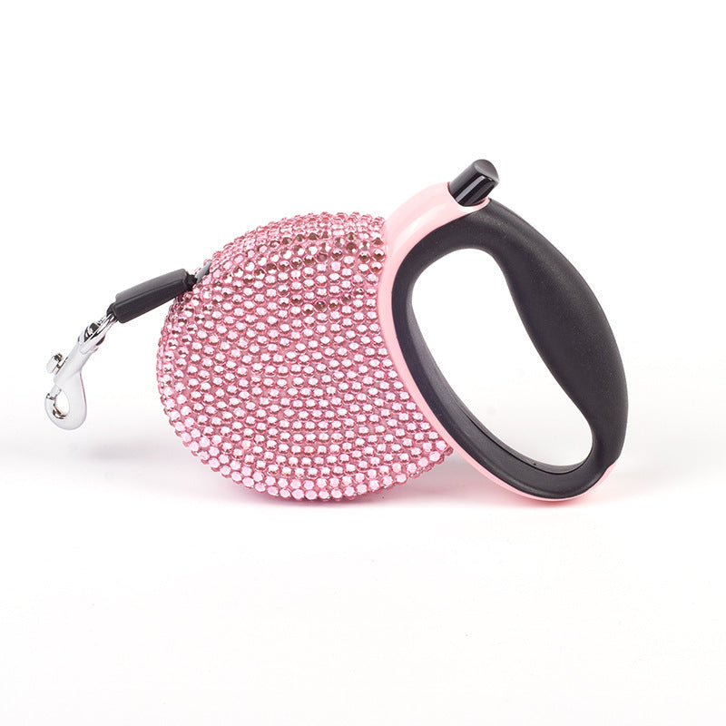 Bling Retractable Dog Leash – 9.8feet Crystal Design